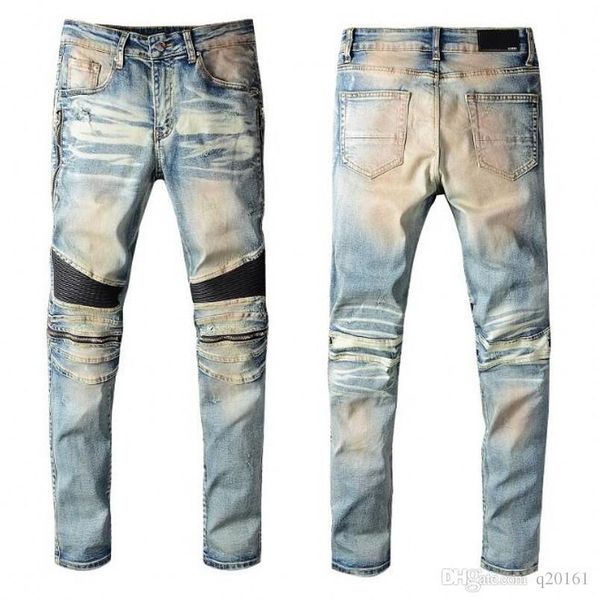 

men's distressed skinny jeans fashion designer mens jeans slim zipper mens denim pants hip hop brand designer men jeans