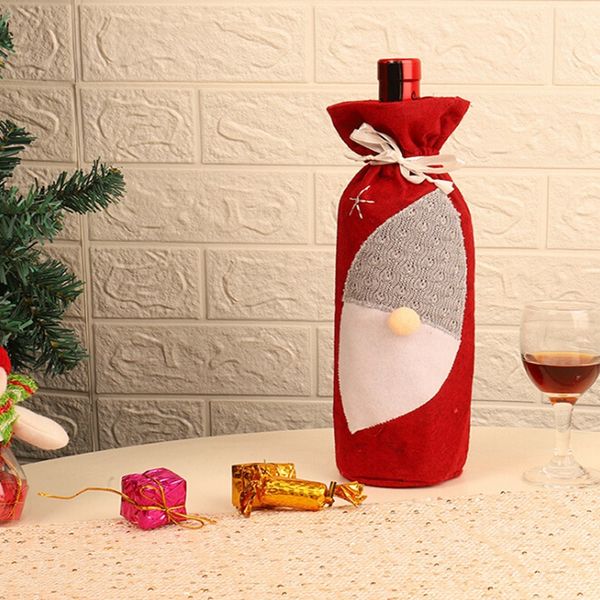 

christmas party table decoration red wine bottle cover dustproof drinking home gift champagne holders bottle bags