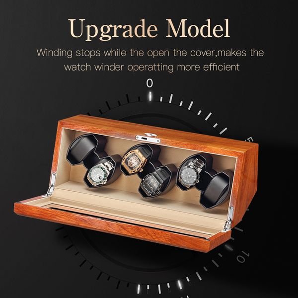 

new design display travel case japan mabuchi motor luxury wooden watch winder box 2+3, Black