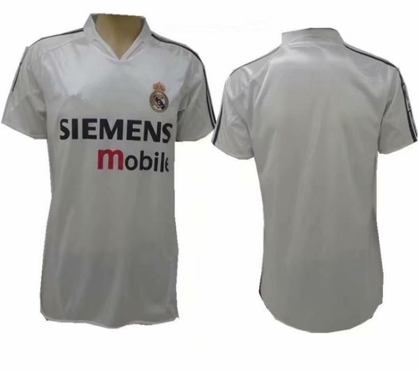 

3aaa+ thailand quality 2004/05 classic retro beckham 7 real madrid home soccer jersey ronaldo 9 home white bale ramos kroos football shirt, Black;yellow