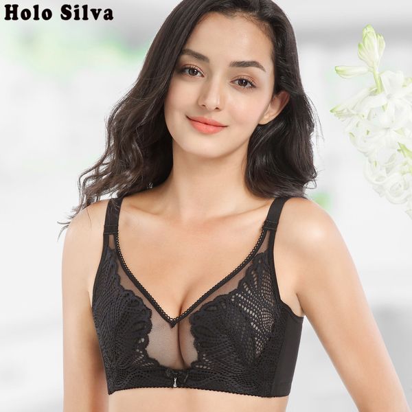

ultra thin transparent bralette push up bras for women plus size brassiere young girl mesh underwear lace bh lady wire free, Red;black