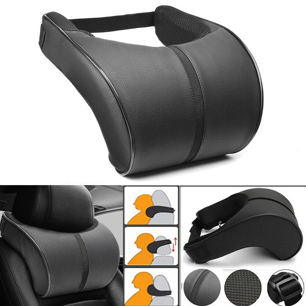 

кожа pu автокресло подголовник подушка пены памяти голова шея protect отдых подушка pad дышащий путешествия сиденья relax поддержка