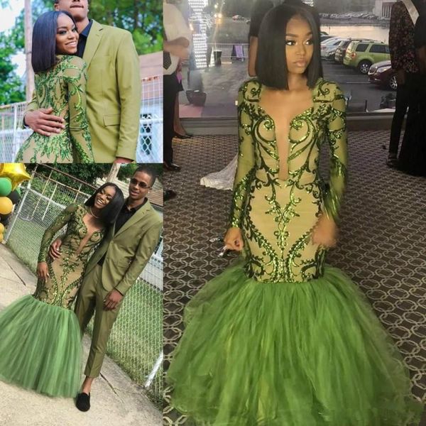 

south african prom dresses lace appliques long sleeves mermaid evening gowns deep v neck celebrity party dress vestidos robes de soiree, Black;red