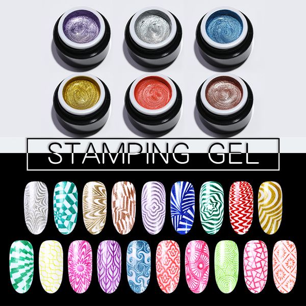 

born pretty nail stamping gel 5ml gel polish glitter print soak off uv lacquer varnish for nail art stamping plate, Red;pink
