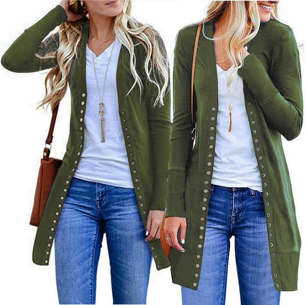 

fashion women cardigan knitted jacket outerwear winter warm sweater coat, Black;white