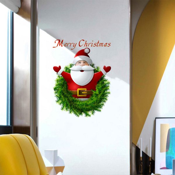 

merry christmas removable diy santa claus wall stickers for shop window glass cabinet happy new year home décor