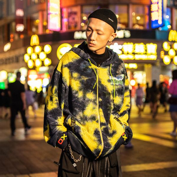 

fashion mens hoodie jacket with hooded casual hip hop hoodie for men new arrival mens designer jacket with zipper, Black