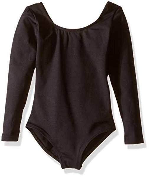 

long sleeve dance leotard kids bodysuits lycra spandex scoop neckline dancewear for ballet classes, Black;red