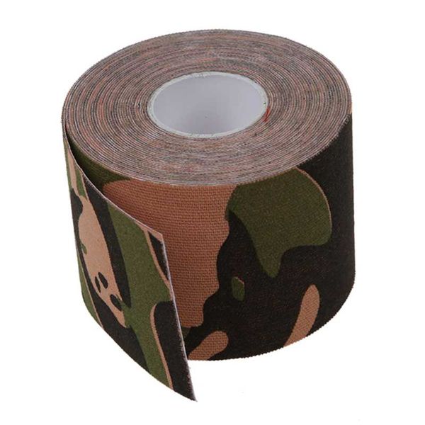 

kinesiology tape sports tape cotton elastic adhesive muscle bandage care physio strain support green camouflage, Black;gray