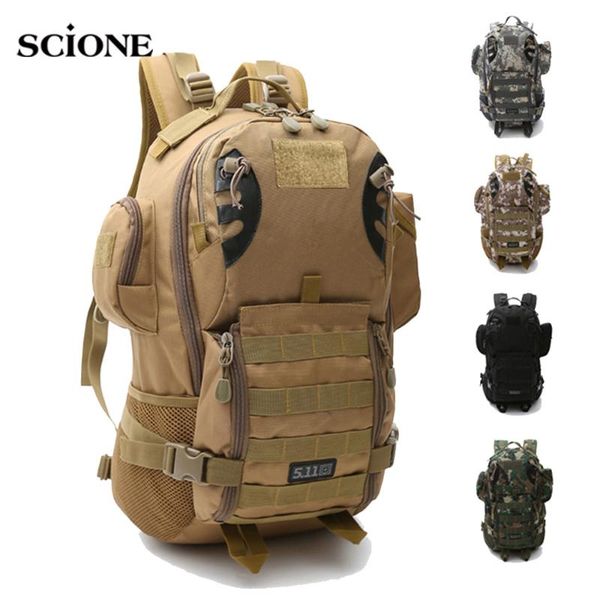 

45l outdoor backpack tactical rucksack camping hiking travel sports bag climbing army bags molle hunting sack xa943wa
