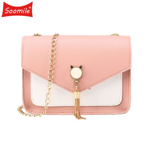

2019 new women handbag pu leather satchel shoulder bag tassel tote ladies crossbody bags purse