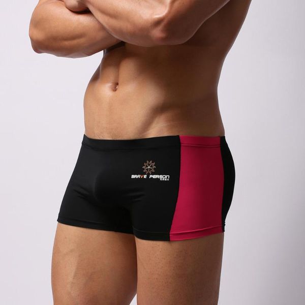 

men's swim trunks spliced swimsuit pants boxer briefs swimming swim letter print bodycon male swimwear shorts trunks #t1g