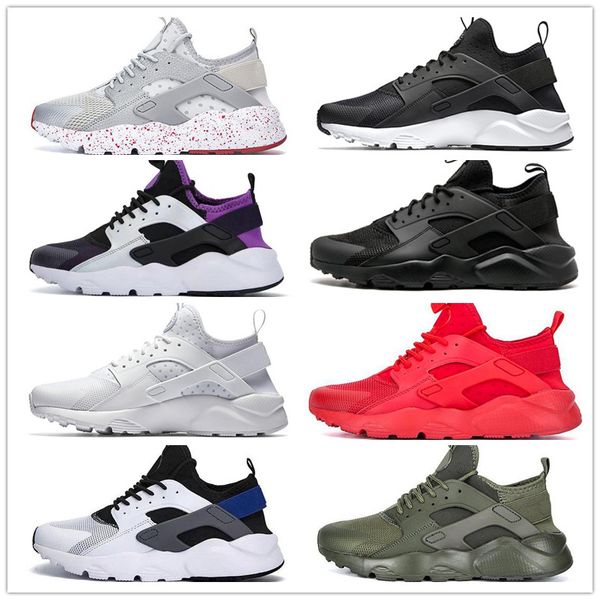

NIKE AIR Huarache 4 4.0 Run Ultra Кроссовки Для Мужчин Женщин Тройной Черный Белый Классический