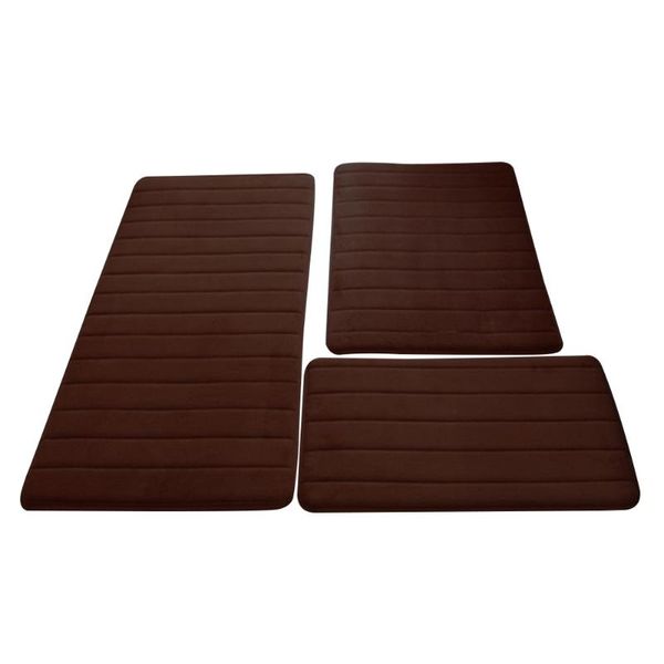 

3pcs/set thicken shower pad bath mat solid decoration floor non slip living room bedroom carpet soft rug home door coral fleece