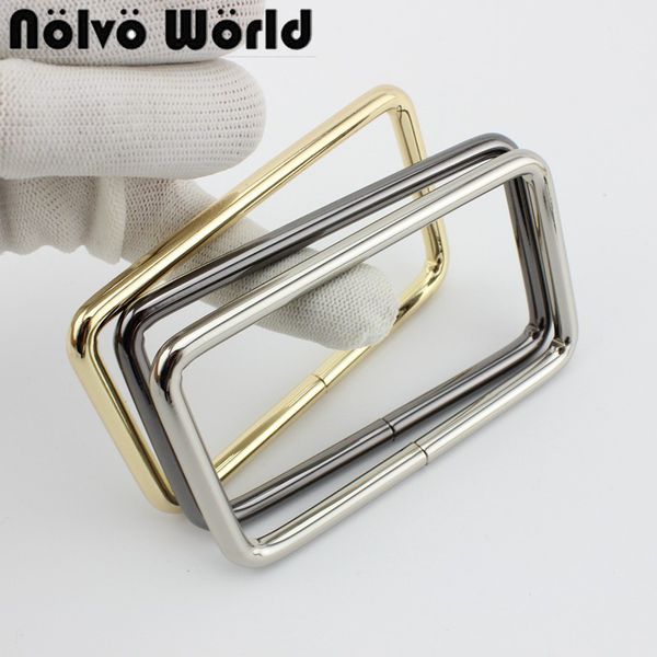 

10pairs 6.0 line semicircle rectangle 89mm inside for strap ring bags bags handle pants connect handmade alloy metal, Black