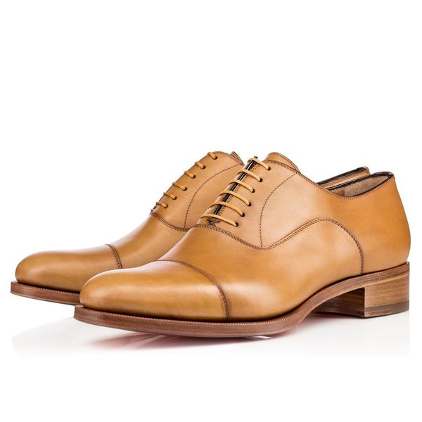 

original box]luxury men red bottom shoes trepeter calf mat dress shoes, leather shoes, business shoes,low heel leather shoes, Black