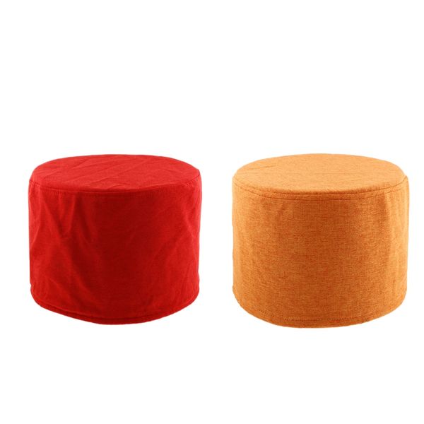 

2pcs cotton round stool cover fits 28cm/ 11inch dia footstool orange/red
