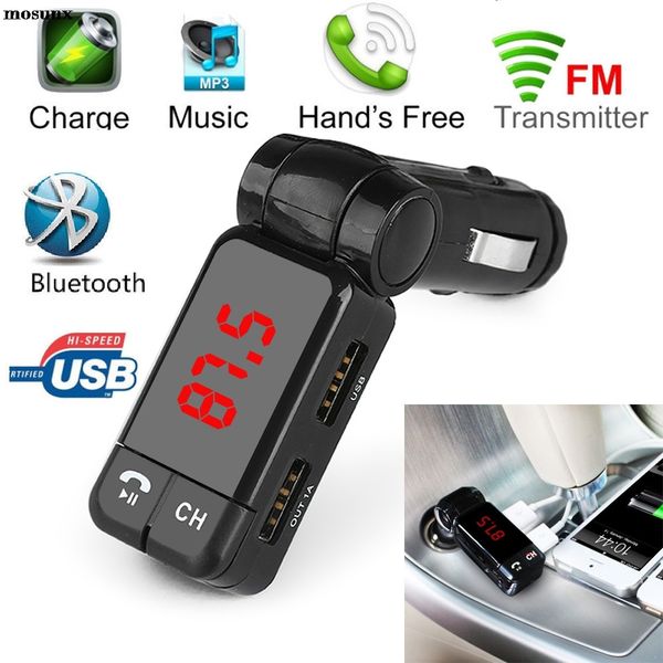 

mosunx glamor lcd bluetooth car set fm transmitter mp3 usb charge handsfor iphone car electronics bluetooth car mp3
