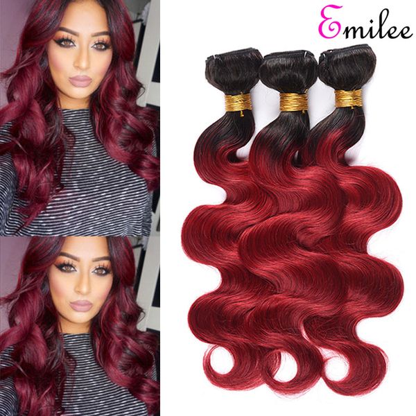 

emilee red hair bundles 1b bug ombre hair body wave with lace closure vietnamese 1b bug body wave hair bundles, Black