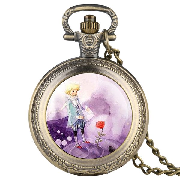 

necklace mens pocket watch boy pattern pocket watch for boy quartz arabic digital watches for teenager, Slivery;golden