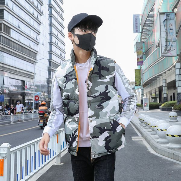 

stylish autumn winter warm sleeveless jacket male waistcoat slim fit casual coats mens colorful vest brand chalecos para hombre, Black;white