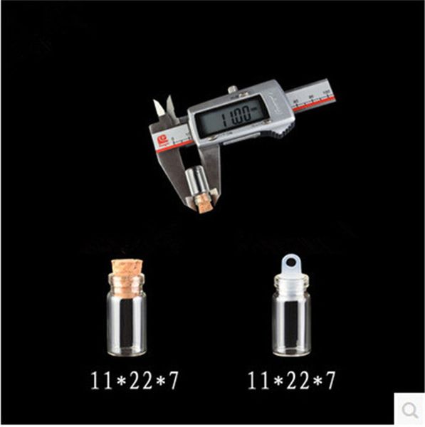 

1ml mini clear glass bottles pendants with cork and plastic ser small ing bottle pendants jewelry 100pcs ing, Silver