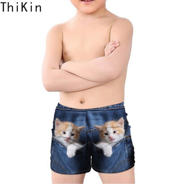 

thikin kids swimwear for boys fake cowboy cat design baby boy swim trunks animals print children swimsuit summer swimming sbort