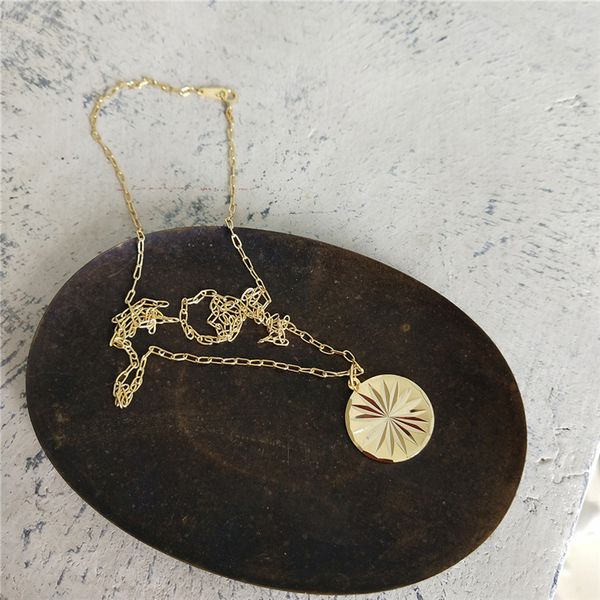 

925 sterling silver shine round sun flower pendant necklace gold fashion choker necklace for women charm jewelry