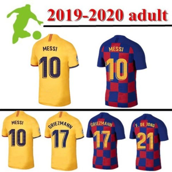 

2019 2020 griezmann 17 barcelona messi soccer jerseys suarez malcom maillot de foot kids kits jerseys pique vidal dembele football shirts, Black;yellow