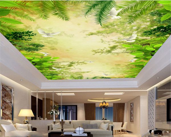 

пользовательские 3d пейзаж обои летающий белый голубь красивый лесной пейзаж гостиная спальня зенит украшения dh обои