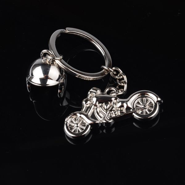 

classic 3d simulation model of motorcycle motorcycle helmet charms creation alloy key chain key holder car ring gifts, Silver
