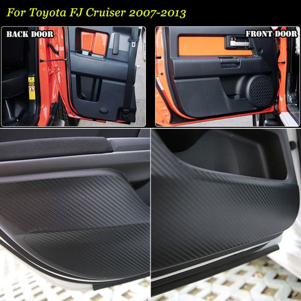 

1 set interior 3d carbon fiber doors side edge anti-kick protection pad sticker for fj cruiser 07-2013