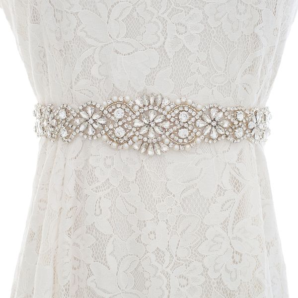

2022 luxury bridal wedding belts crystal wedding sash bling rhinestones beaded jewelry sashes handmade real picture, White