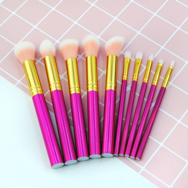 

glitter makeup brushes for foundation powder eyeshadow eyeliner lip highlighter cosmetic brush tools 10pcs make up brush set