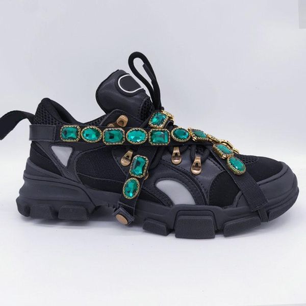 

mens luxury casual shoes women height increasing casual sandals luxury flashterk removable crytals fashion couples outdoor sneakers, Black
