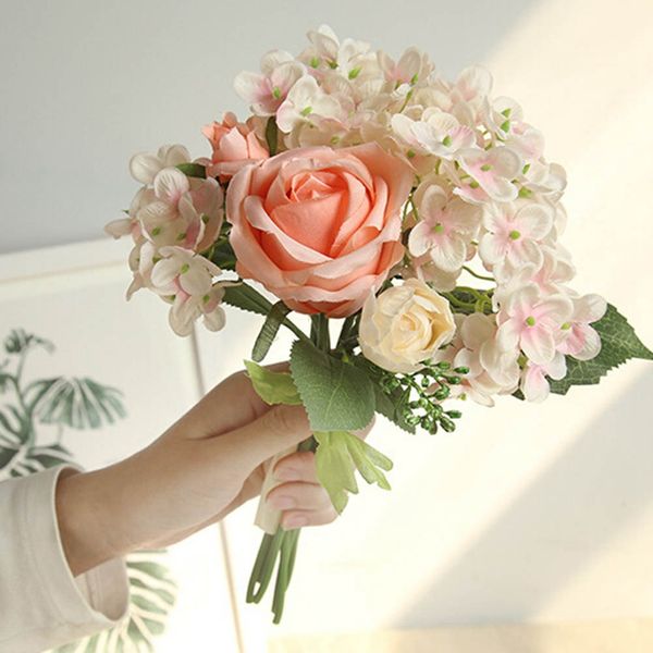 

bouquet artificial rose bouquet decorative silk flowers bride bouquets for wedding home party decoration wedding supplies