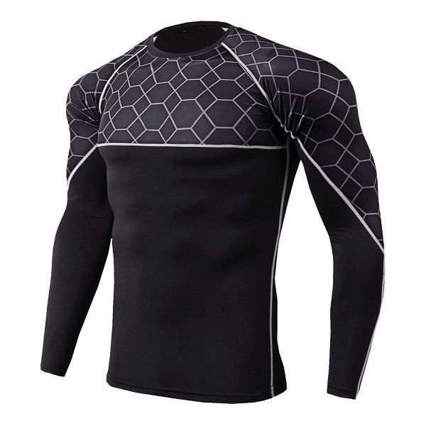 

new long sleeve sport shirt men quick dry men's ruii t-shirt sann gym clothing fitness mens rashgard soccer jersey, Black;blue