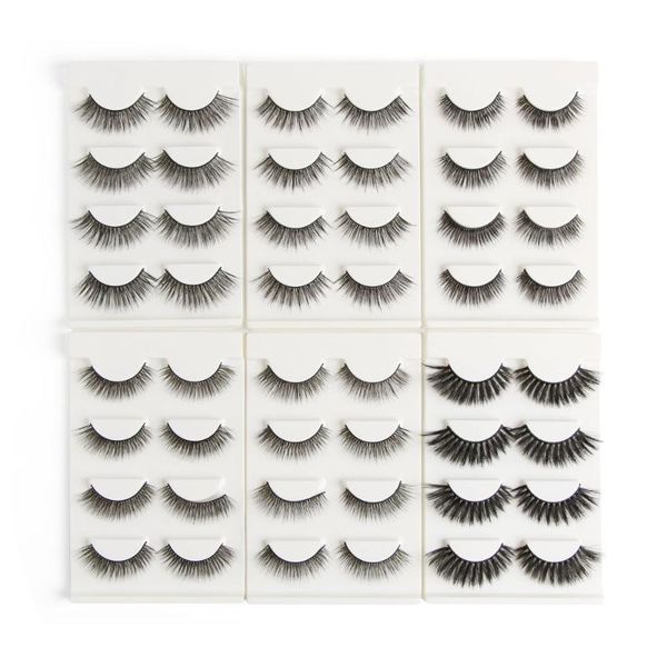 

false eyelashes mink & wink 4pairs soft and natural 5d 100% hand made with fast