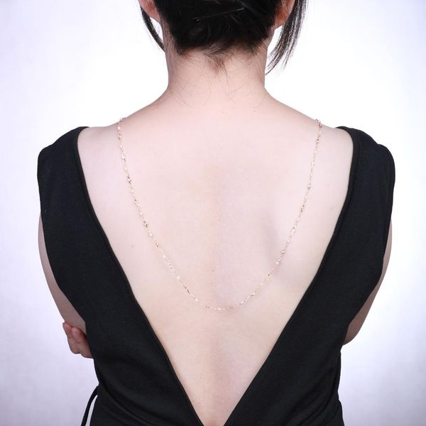

flash crystal drill back drop pendant back necklace bridal jewelry body chain for open low dress accessories, Silver
