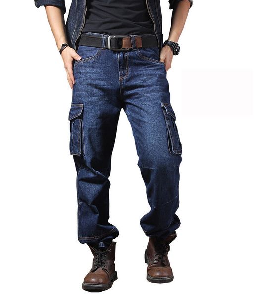 Mens Jeans Denim Pant Casual Cargo Combat Work Pants Tactical Trousers Pockets