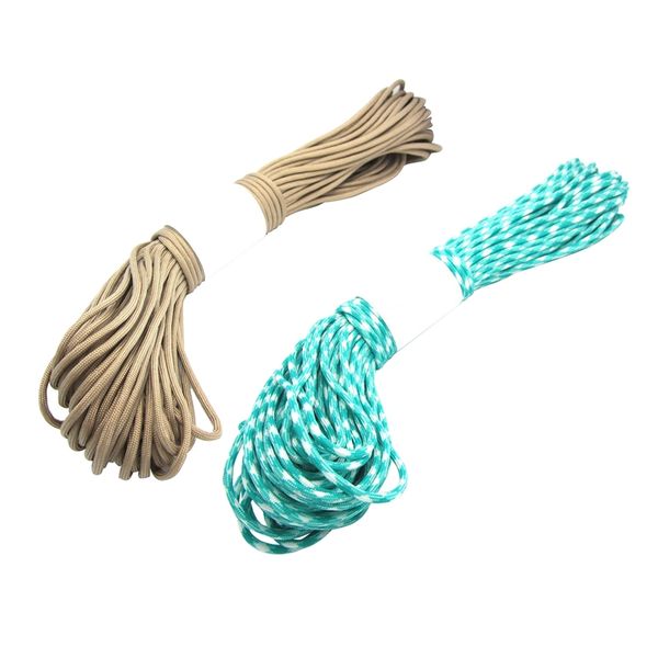 

2pcs parachute cord ,with 7 strands, 550 lbs, 100 ft - blue lake camo & beige