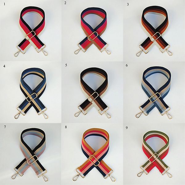 

nylon striped bag adjustable strap 120 cm diy replacement colorful wide handbag strap bag accessories for ladies, Black