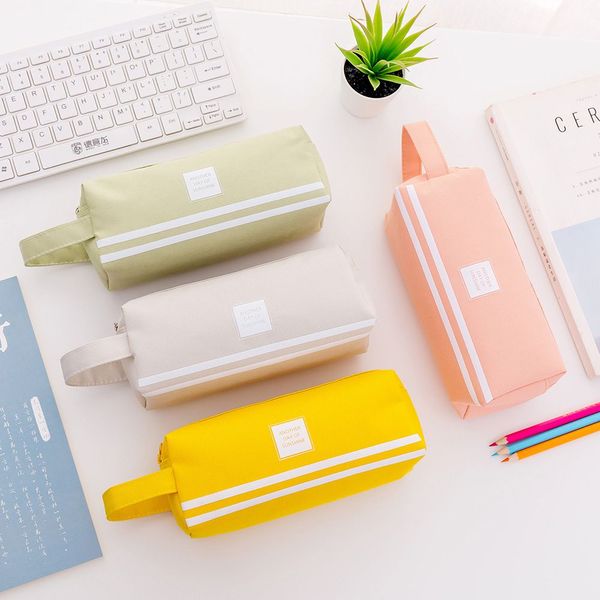 

creative double zipper pencil case kawaii pencilcase large capacity pen box for girls gifts cute school bag stationery supplies