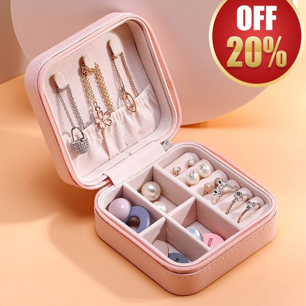 

шкатулки для хранения переносной pu сумка для хранения коллекции организатор серьги мини ожерелье ювелирных изделий кольца случай держатель