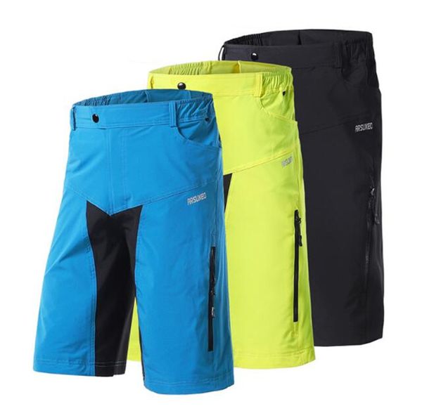 

arsuxeo men's mtb mountain bike shorts downhill breathable loose cycling shorts outdoor sports running bicycle riding short, Black