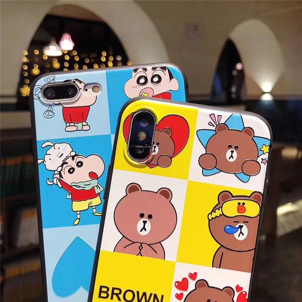

one piece luxury phone case for iphone 6s 7 8plus xs max xr fashion and lovely cartoon characters designer phone case back cover
