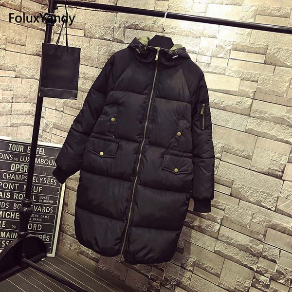 

7  plus size parkas women casual hooded outerwear warm thick long winter parka black coats nqyl01