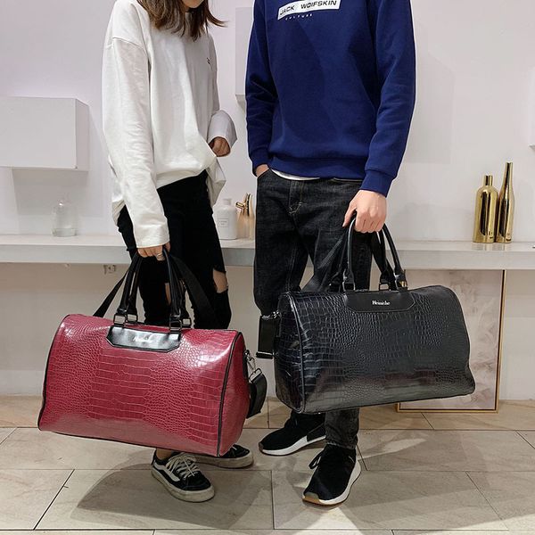 

new pu leather travel bag fashion large capacity duffel bag chic tide exercise fitness yoga shoulder crossbody