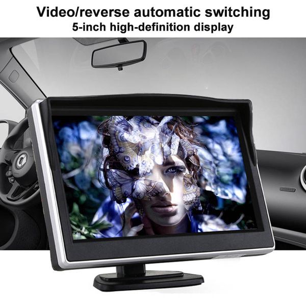 

5inch car hd lcd screen display monitor with led rearview backup parking camera kit car styling