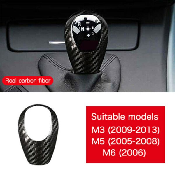 

1pc car gear shifts knob cover non fading carbon fiber sticker for m3 m5 m6 gear shift collars protection coating